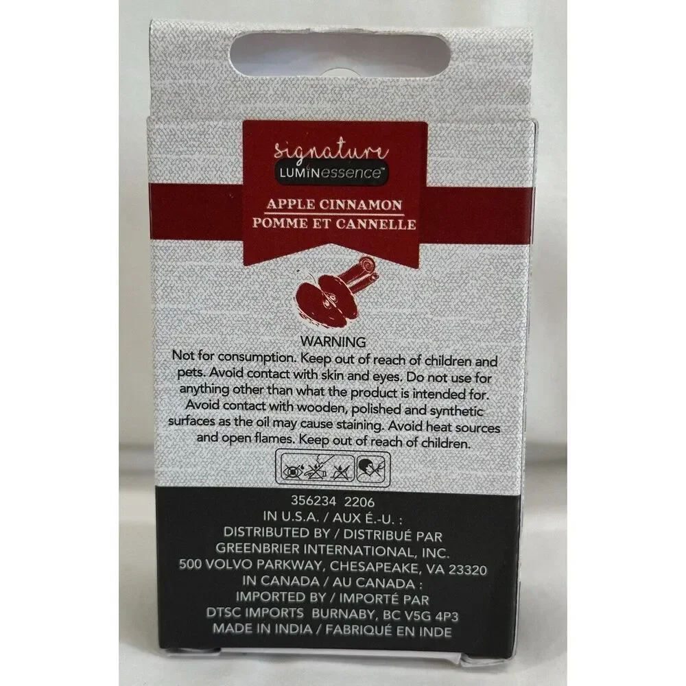 Luminessence Signature Apple Cinnamon Fragrance Oil 0.5 fl oz NEW